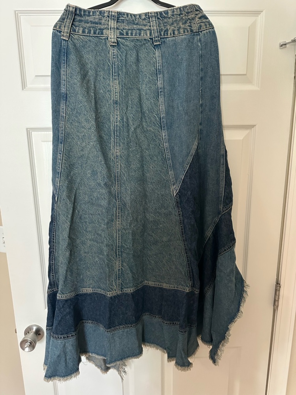 Free People Patchwork Denim High-Low Skirt - Picture 4 of 4
